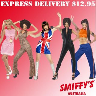 ADULT WOMENS 1990S SPICE UP YOUR LIFE GIRLS POWER SMIFFYS FANCY DRESS