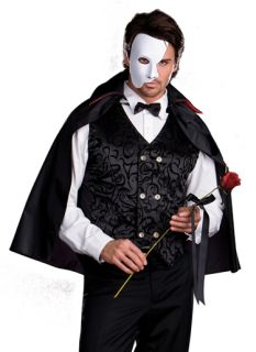 Mens Phantom Of The Opera Mask Outfit Halloween Costume