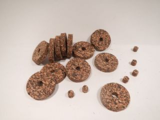 CORK RINGS 12 DARK SPOTTED 1 1/4 X 1/4 X 1/4 BORE