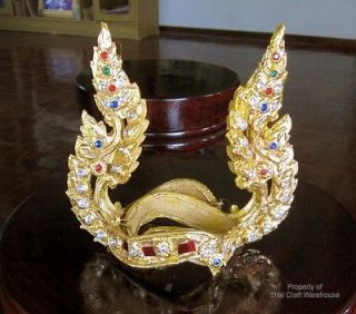 Thai Theater Gold Painted Jewelled Hard Card Mulch Crafted Arm Bands