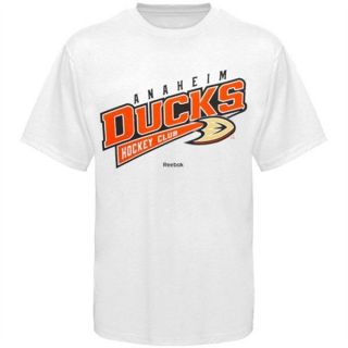 Anaheim Ducks Reebok White Hockey Sweep T Shirt sz M