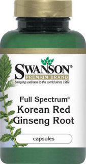 Bottle Swanson Full Spectrum Red Korean Ginseng Root 400mg 90cap