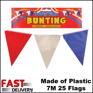 7m Plastic Diamond Jubilee Olympic Pennant Triangles Flag Red White