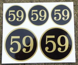 CAFE RACER 59 CLUB GOLD logo set stickers decals