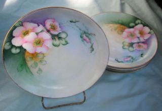 Five Johann Hutschenreuther Selb Handpainted Porcelain Dogwood Plates