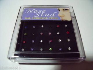 Bulk Lot 24 X Cubic Zirconia Nose Studs 1mm gems