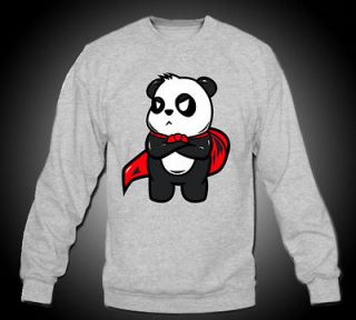 GRAY Super Panda Crewneck YOLO illest OBEY swag Hip Hop tumblr