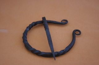 Hand Forged Medieval Penannular Brooch Twist Cloak Pin