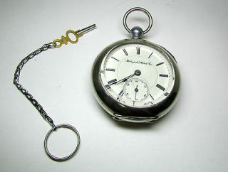 Silver Hampden Watch Co Pocket Watch 1890s steampunk Victorian