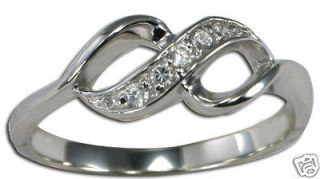 Stunninig Infinity Cubic Zirconia Ring Sterling Silver Valentines