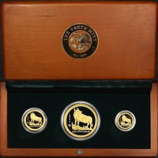Newly listed 1997 Gold Ox Proof Lunar 3 Coin Set: 1oz, 1/4 & 1/10