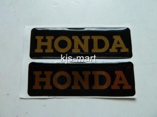 PAIR 71MM GOLD REFLECTIVE GEL HONDA LOGO DECAL for SHADOW MAGNA STEED