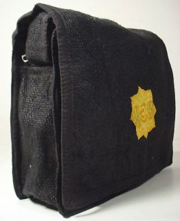awesome gold embroidery  OM MANDALA  Hemp handbag