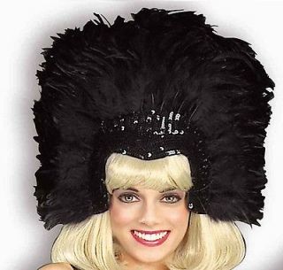 black feather showgirl headpiece headdress las vegas dancer costume