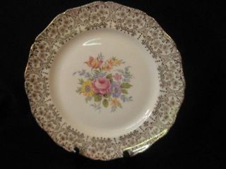 CANONSBURG GOLDEN FRAGRANCE DINNER PLATE (s) Floral Gold Filagree