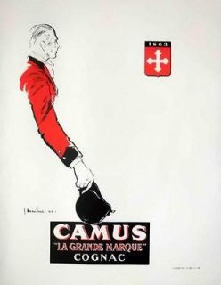 1947 CAMUS French Advert / Print COGNAC AD by J.C. Haramboure