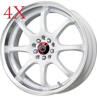 Drag Wheels DR 55 18x7 5x100 5x114.3 et40 White W/Polish Lip Rims TC