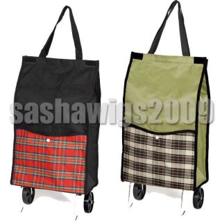 NEW FOLD AWAY UP SHOPPING TROLLEY BAG LUGGAGE ON WHEELS