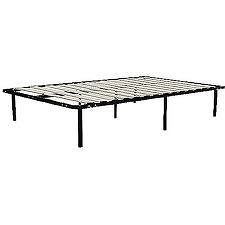 Wooden Slat Metal Bed Frame Black Hold 600 lbs   No box spring is
