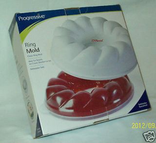 Progressive Classic Ring Mold ~ Jello Mold w/Lid ~ White Plastic ~ NEW