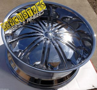 24 INCH WHEELS AND TIRES TW706 CHROME AVALANCHE 2007 2008 2009 2010