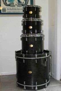 Cooley CD Maples custom drum set 22, 10, 12, 14 Black Wash with RIMS