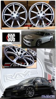 Rays 77SOG Wheels Rims 18 18x9 5 22 Lancer EVO Silvia s14 S15 Skyline