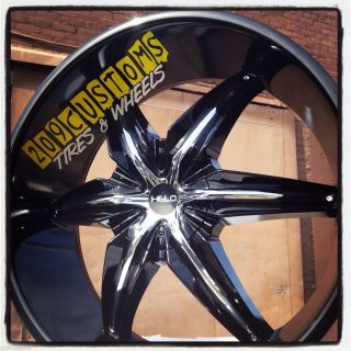 24 24 inch Helo 866 Black Wheels Rims Tires 6x139 7 Escalade Tahoe
