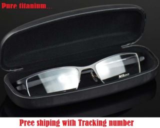 Pure Nikon Titanium Glasses Eyeglass Half Rim Frame 8906 Black