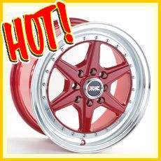 XXR 501 15 15x7 4X100/114.3 +38 RED WHEELS RIMS HONDA CIVIC TOYOTA