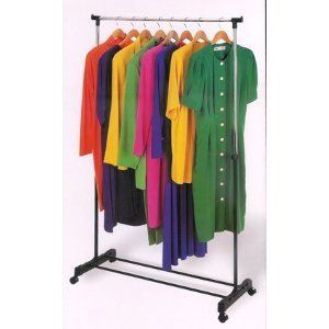 Rolling Wheels 40 Adjustable Garment Rack Clothing Hanging Bar New
