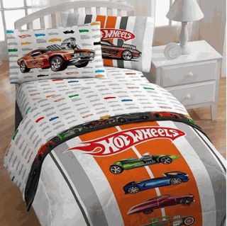 Mattel Hot Wheels 5pc Full Size Comforter and Sheets Bedding Set