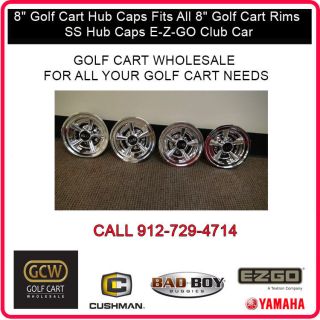 Hub Caps Fits All 8 Golf Cart Rims SS Hub Caps E Z Go Club Car