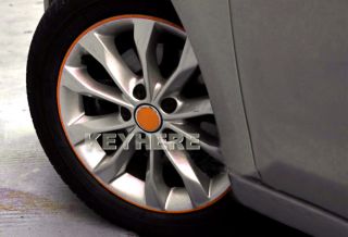 Orange Reflective Car Motorcycle Rim Stripe Wheel Tape Decal Stickers