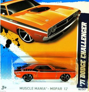 Hot Wheels Muscle Mania Mopar 12 71 Dodge Challenger Orange K Case