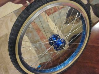 RARE Blue Rims Vintage 80s Old School BMX Race Wheels ACS Hubs