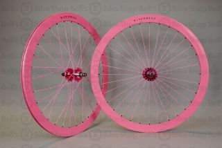 Velocity B43 Track Wheels Solid Pink Radial Fixed Gear