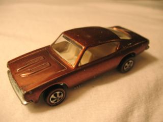 GREAT vintage Hot Wheels Custom Barracuda Mattel Red Line car Copper