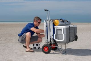 ABO Beach Lugger Fishing Cart Wheels Caddy Dolly Carrier Folding