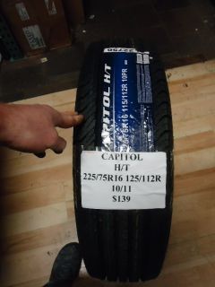 Capitol H T 225 75R16 126 112R Brand New Tire