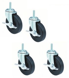Stem Casters with 5 Hard Rubber Wheels and 1 2 Threaded Stem