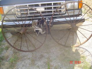 Antique steel iron farm WHEELS wagon implement matched or close with