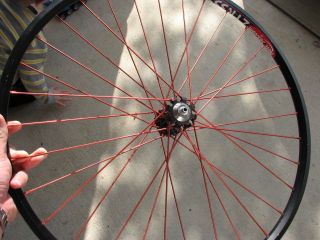 i9 Front Wheel Black with Red Spokes ZTR 355 Notubes Rim WOW