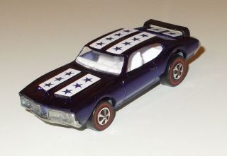 1971 Hot Wheels Redline, Olds 442, US Purple w White Int. Reproduction