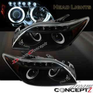 04 07 Scion TC Halo Rim CCFL Projector Headlights w LED Black Housing