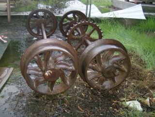 Vintage Railroad Train Cast Iron Wheels