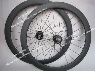 50mm Clincher Fixed Gear Track Carbon Wheels Single Speed 700c