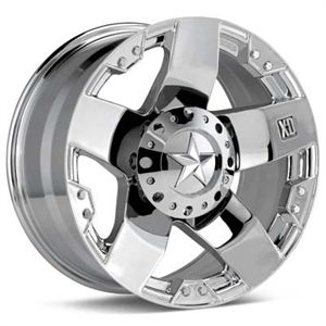 22 XD XD775 Rockstar Wheels Tires Chrome Offroad Rims