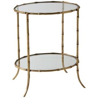 Antique Brass Bamboo Side Table   #F7911