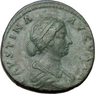 Faustina II Marcus Aurelius Wife Huge RARE Ancient Roman Coin I16811